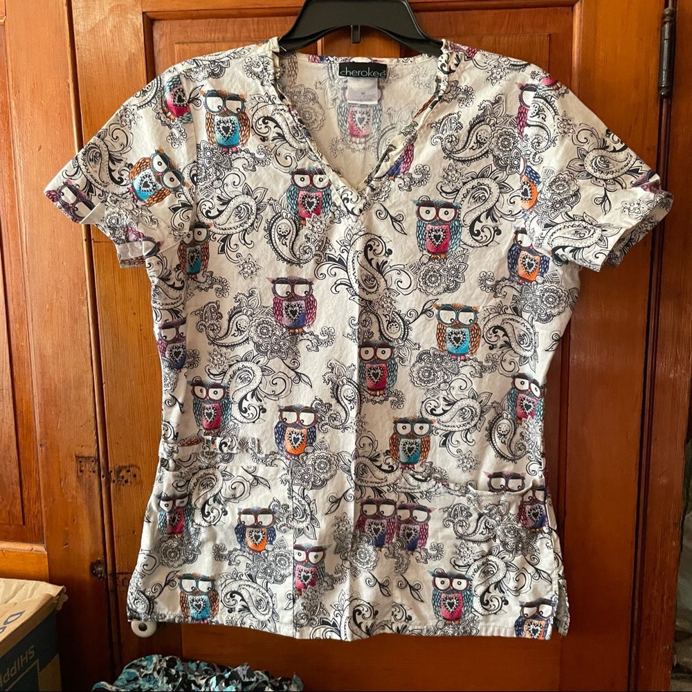 owl scrub top
